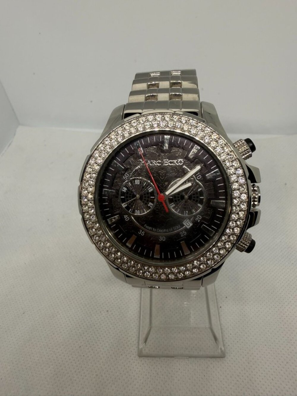 Marc Ecko F25048G1 Men's Crystal Bezel Stainless Steel Quartz Watch